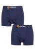 Farah Mens 2 Pack Plain and Striped Cotton Classic Keyhole Trunks FCU290